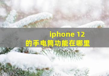 iphone 12的手电筒功能在哪里